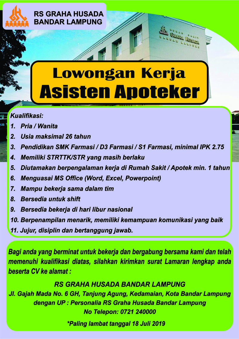 Lowongan Kerja Apoteker Lampung