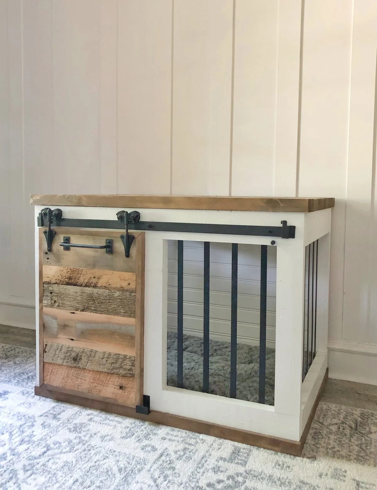 Farmhouse Barn Door Dog Crate Shanty 2 Chic