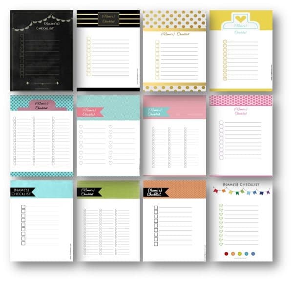 checklist templates