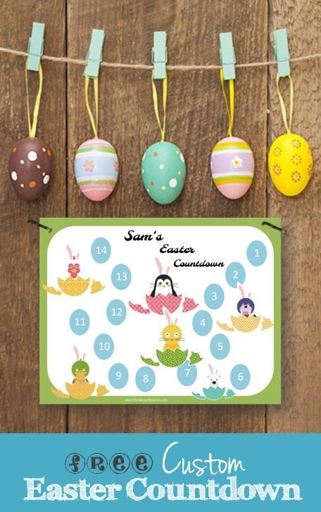 Free printable Easter countdown
