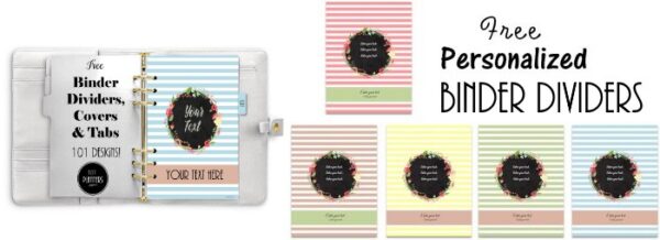 Free printable binder dividers