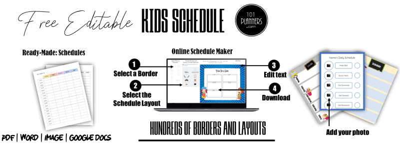 Kids Schedule Template