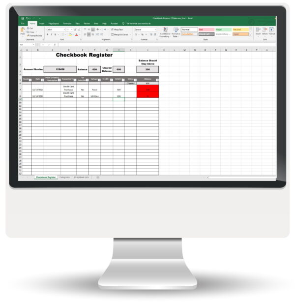 printable checkbook register template