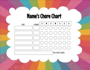 Children's chore chart