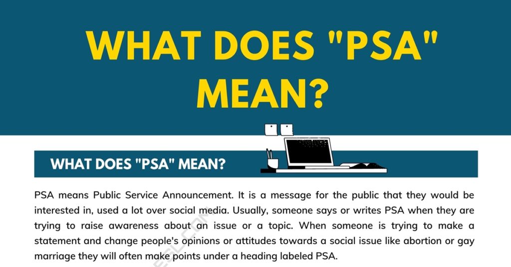 What Does "PSA" Mean, and How Do You Use It? • 7ESL