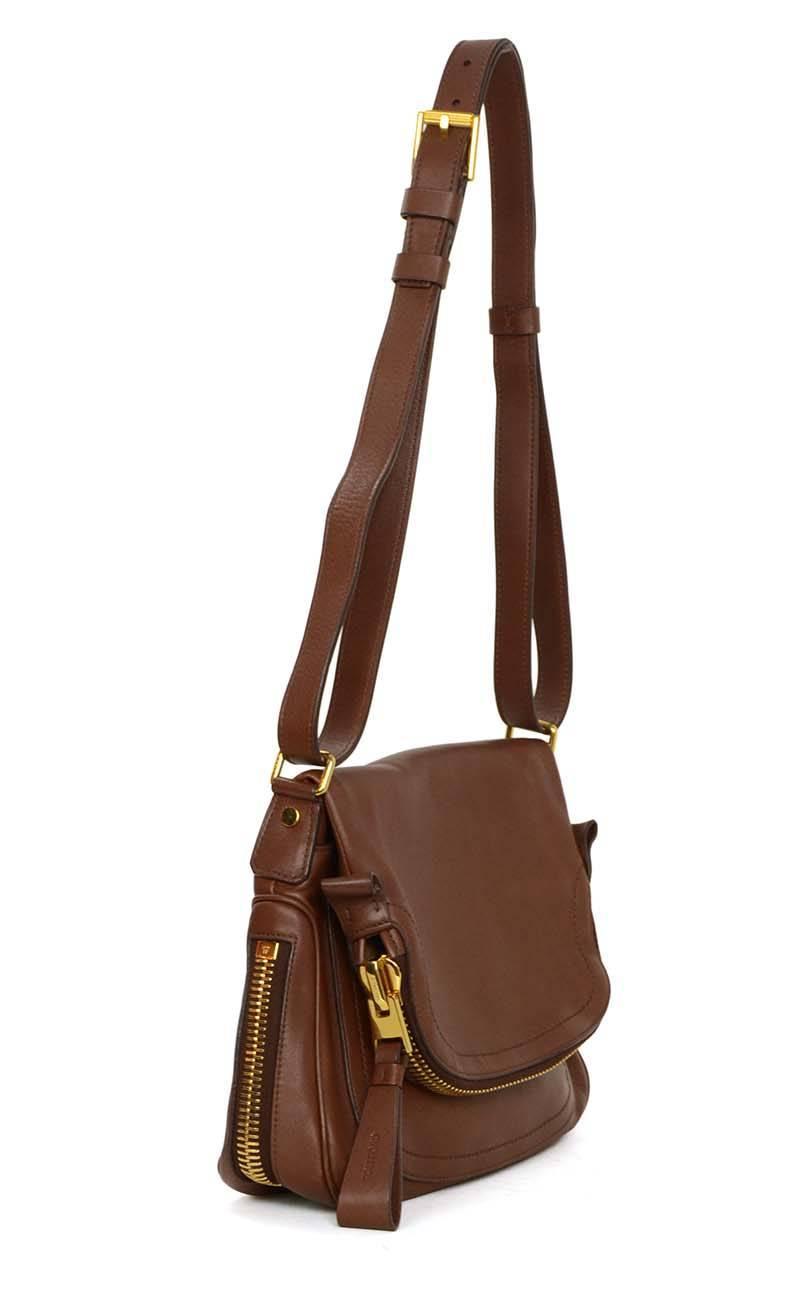 Tom Ford Brown Leather 'Jennifer Aniston' Crossbody Bag GHW at 1stdibs