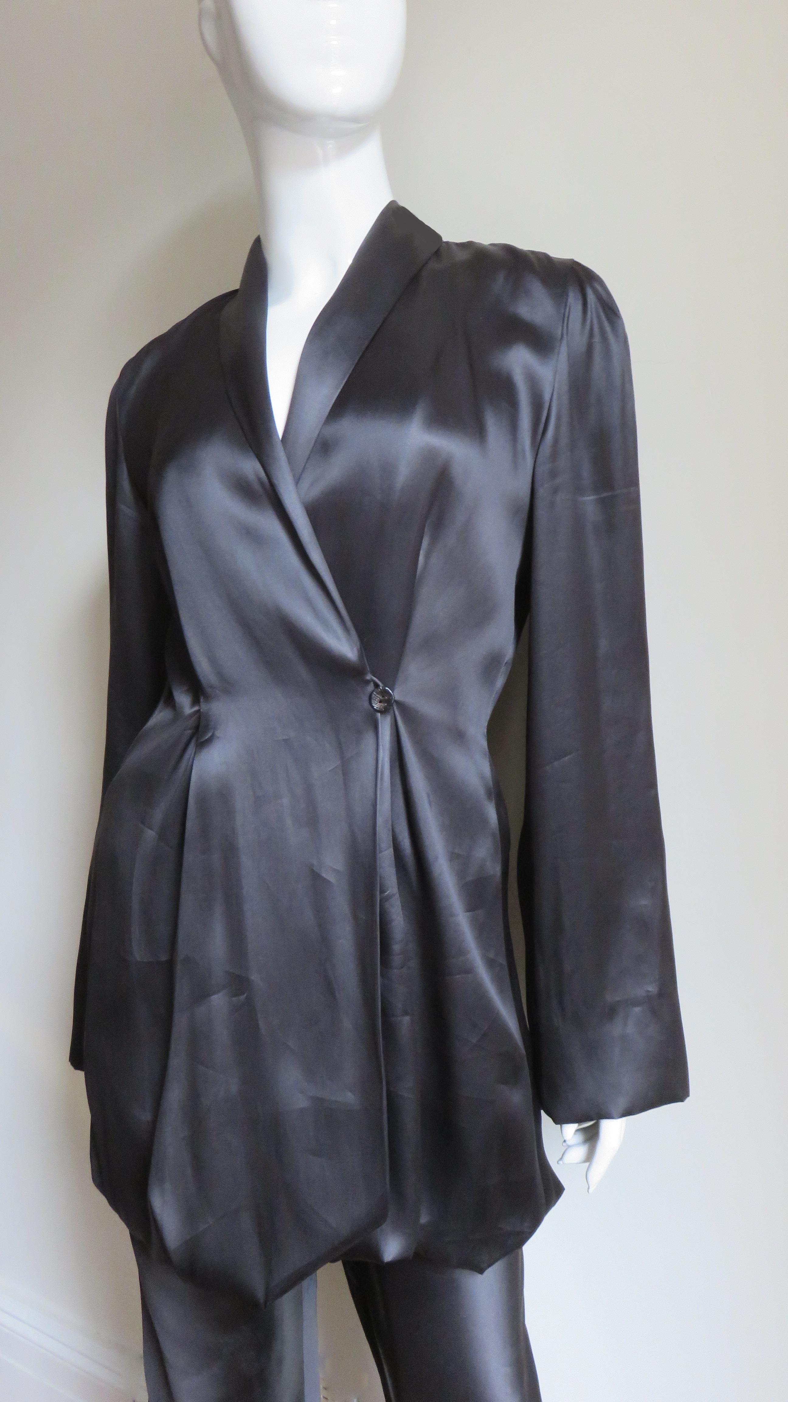 Yumi Eto Silk Parachute Pant Suit For Sale at 1stDibs