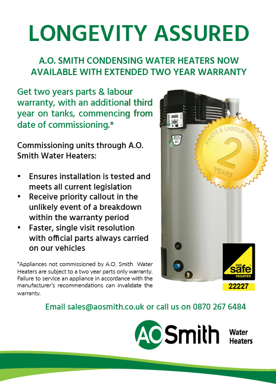 Warranties Extended Across A O Smith S Uk Range Of Condensing