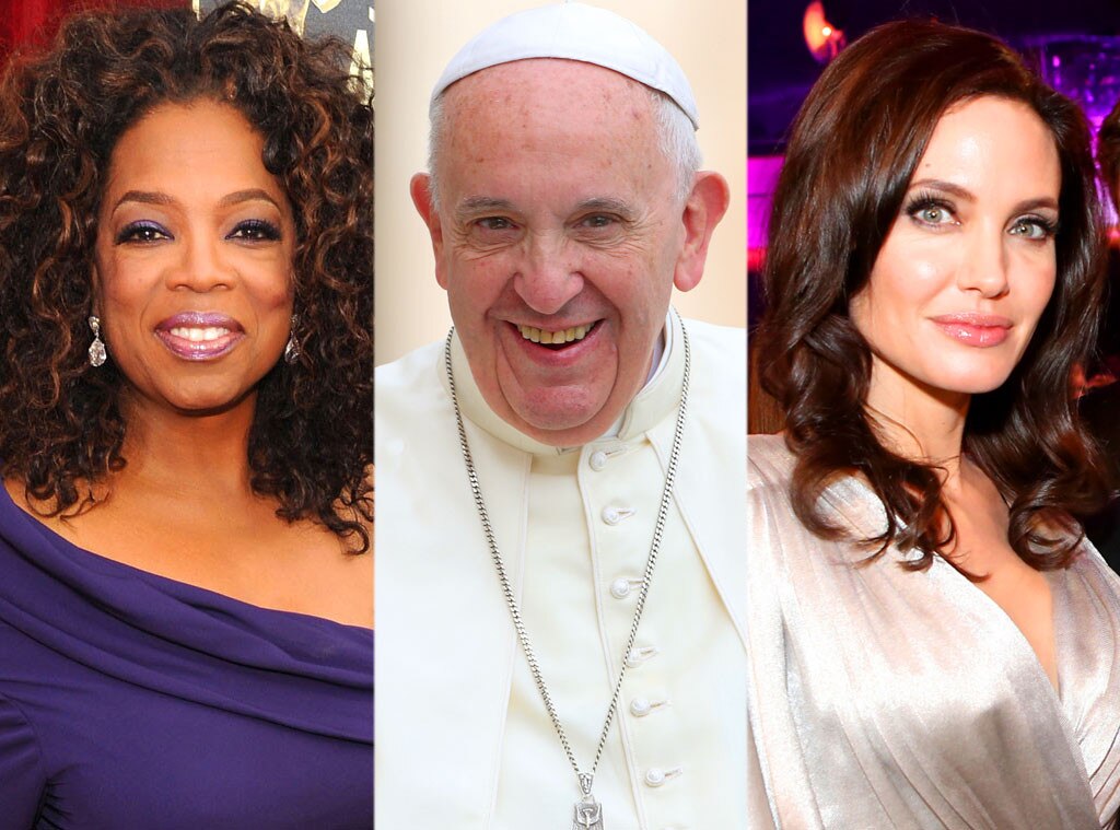 Oprah, Angelina Jolie and More Fans of Pope Francis
