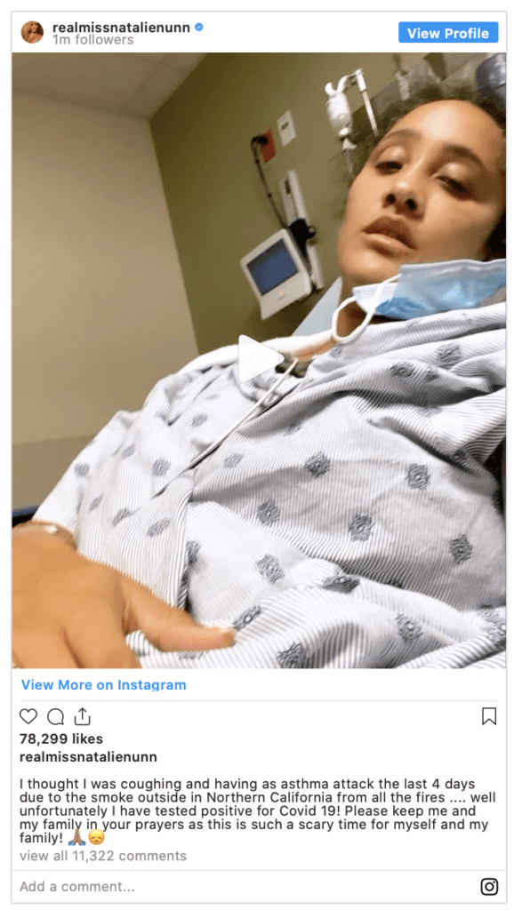 Natalie Nunn Hospitalized After Testing Positive For Coronavirus