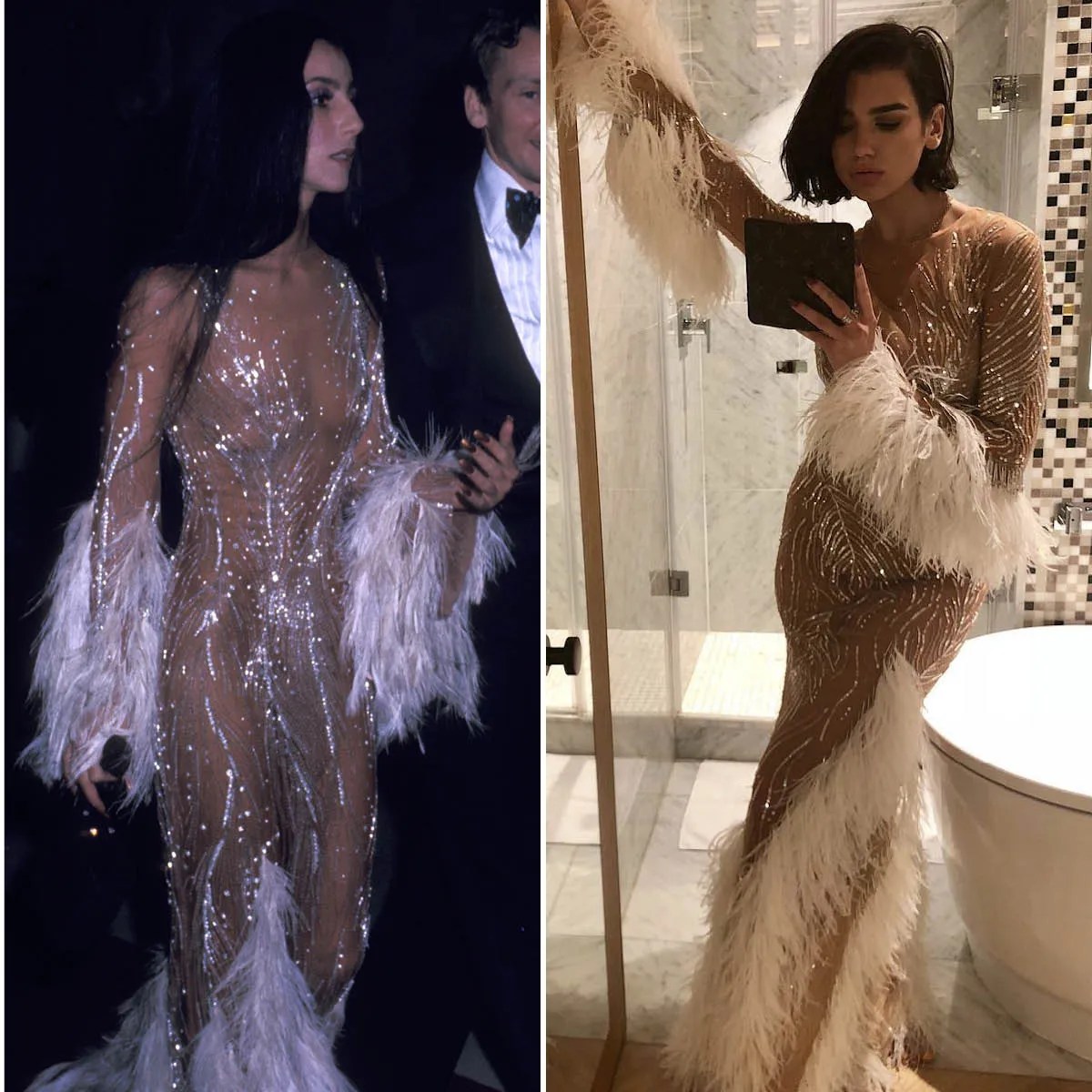 Dua Lipa Channels Cher With A Tribute To That Iconic Naked Dress My