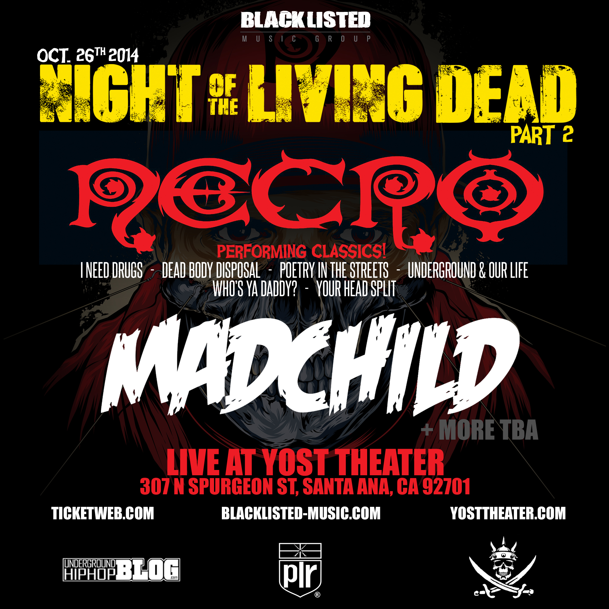 NECRO + MADCHILD live in Santa Ana Oct 26 Blacklisted Music