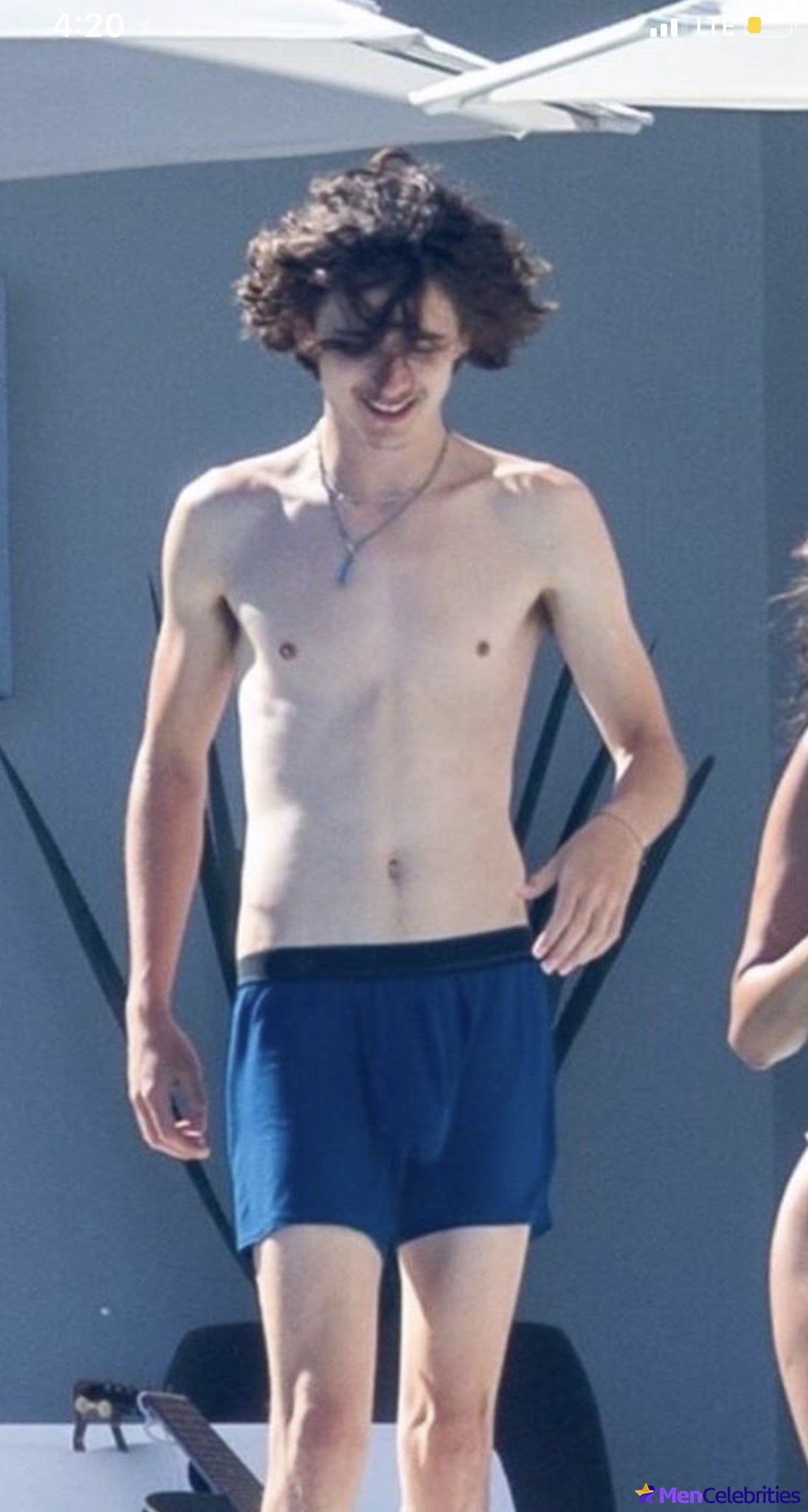 Timothée Chalamet Shirtless & Barefoot