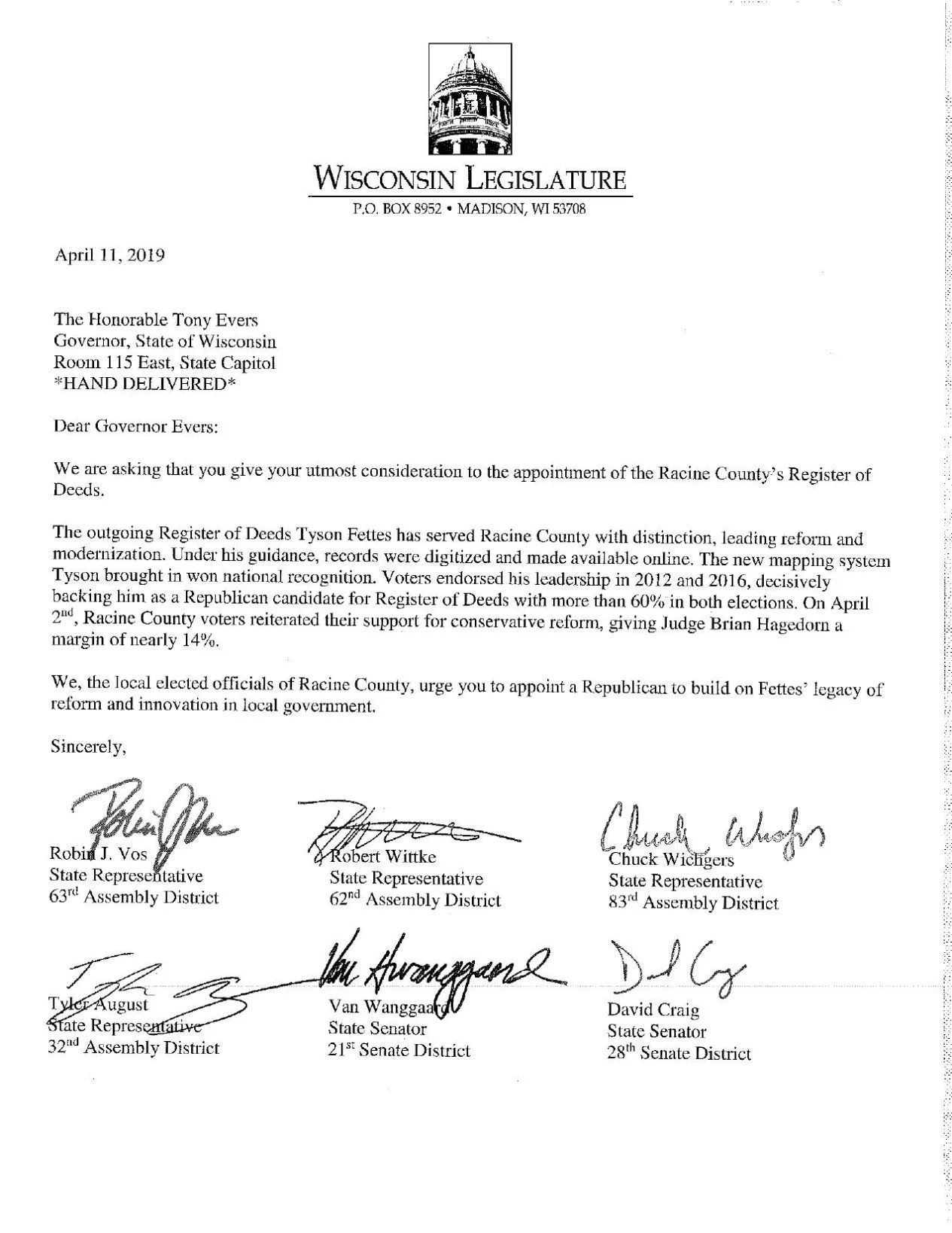 Letter to governor