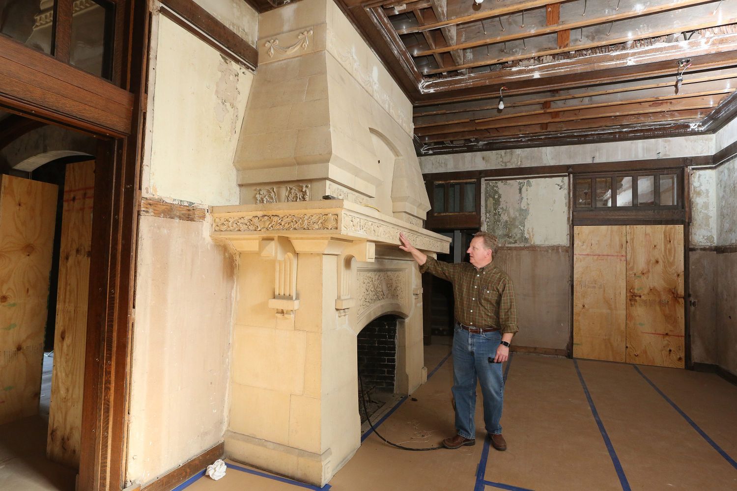 Inside Waco's Castle during renovations of 2016