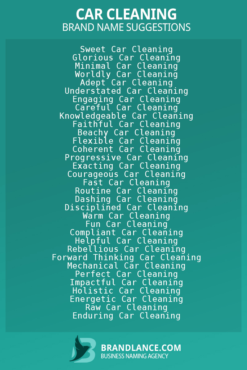 989+ Car Cleaning Company Name Ideas List Generator (2024)