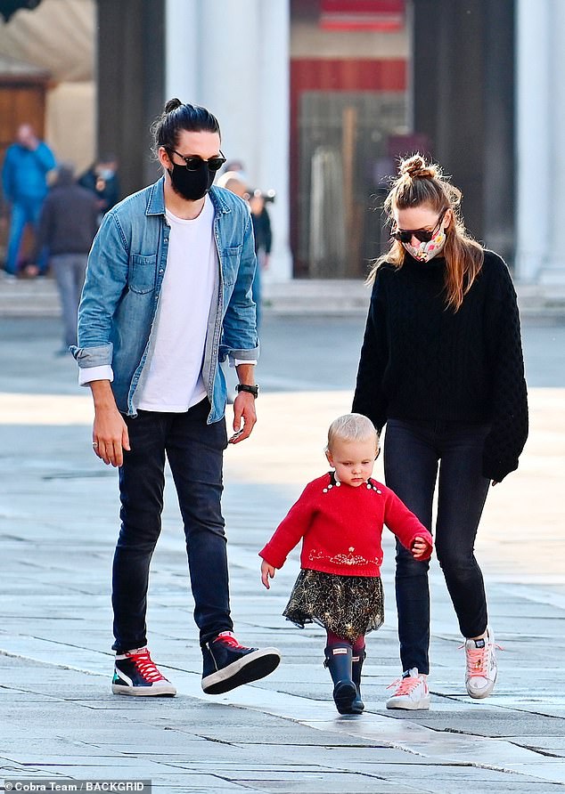 Rebecca Ferguson and husband Rory dote on daughter Sage on a stroll in