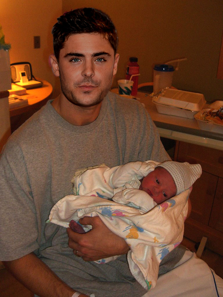 Zac Efron and his new born son Lina Flickr