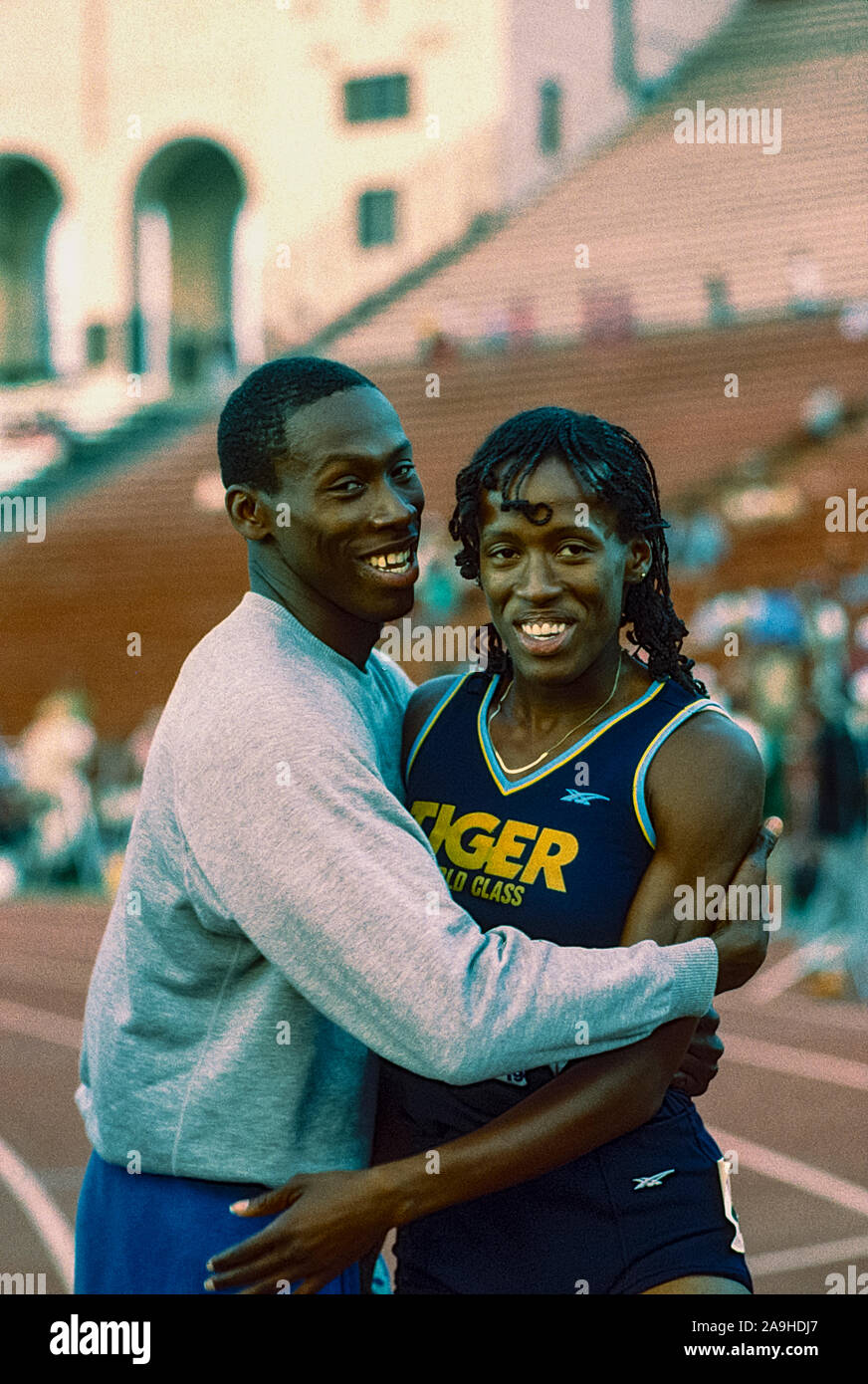 Al Joyner and Jackie Joyner Kersee at the 1984 US Olympic Track and