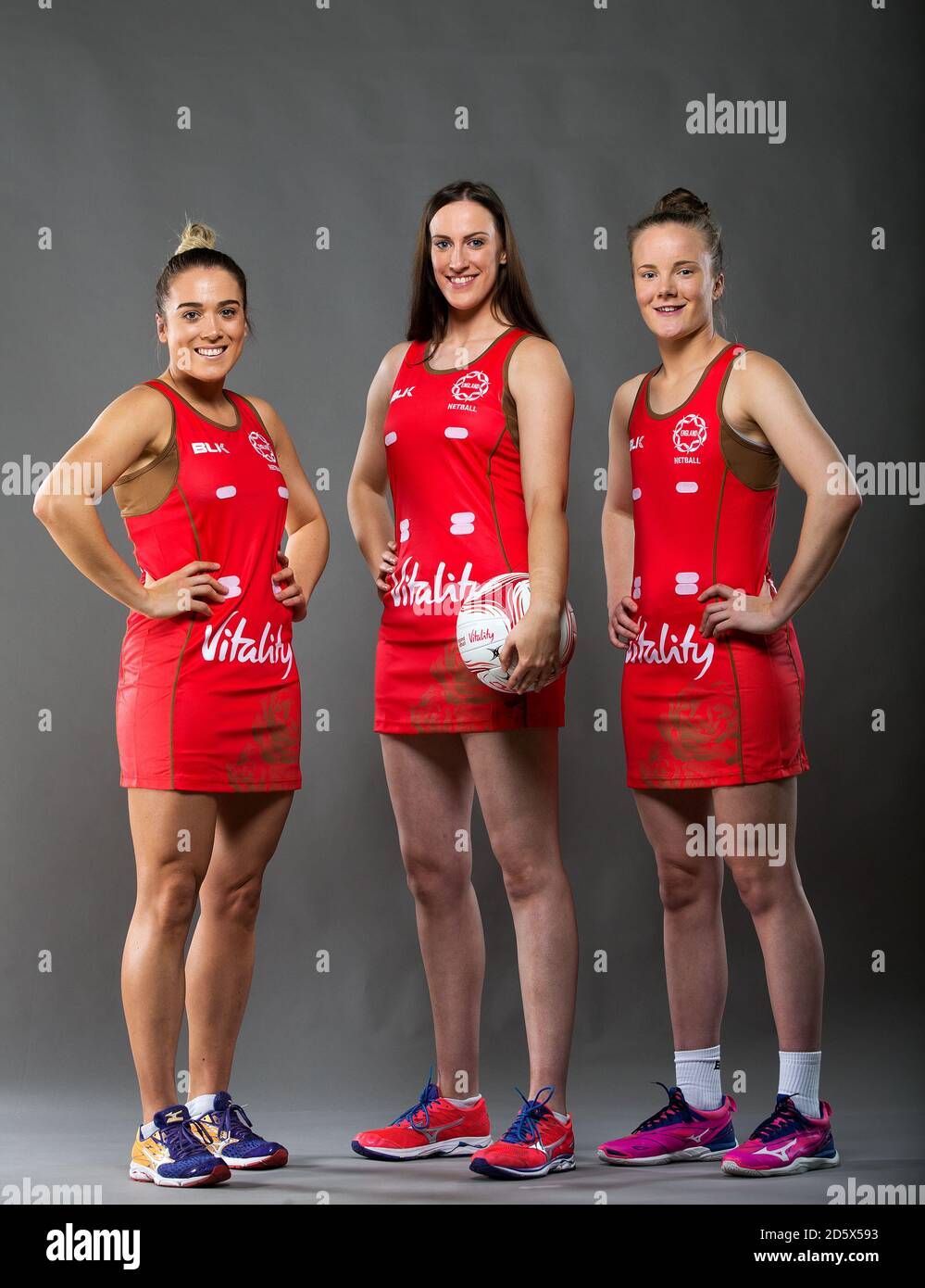 LR England's Natalie Panagarry, Leah Kennedy and Gabby Marshall Stock