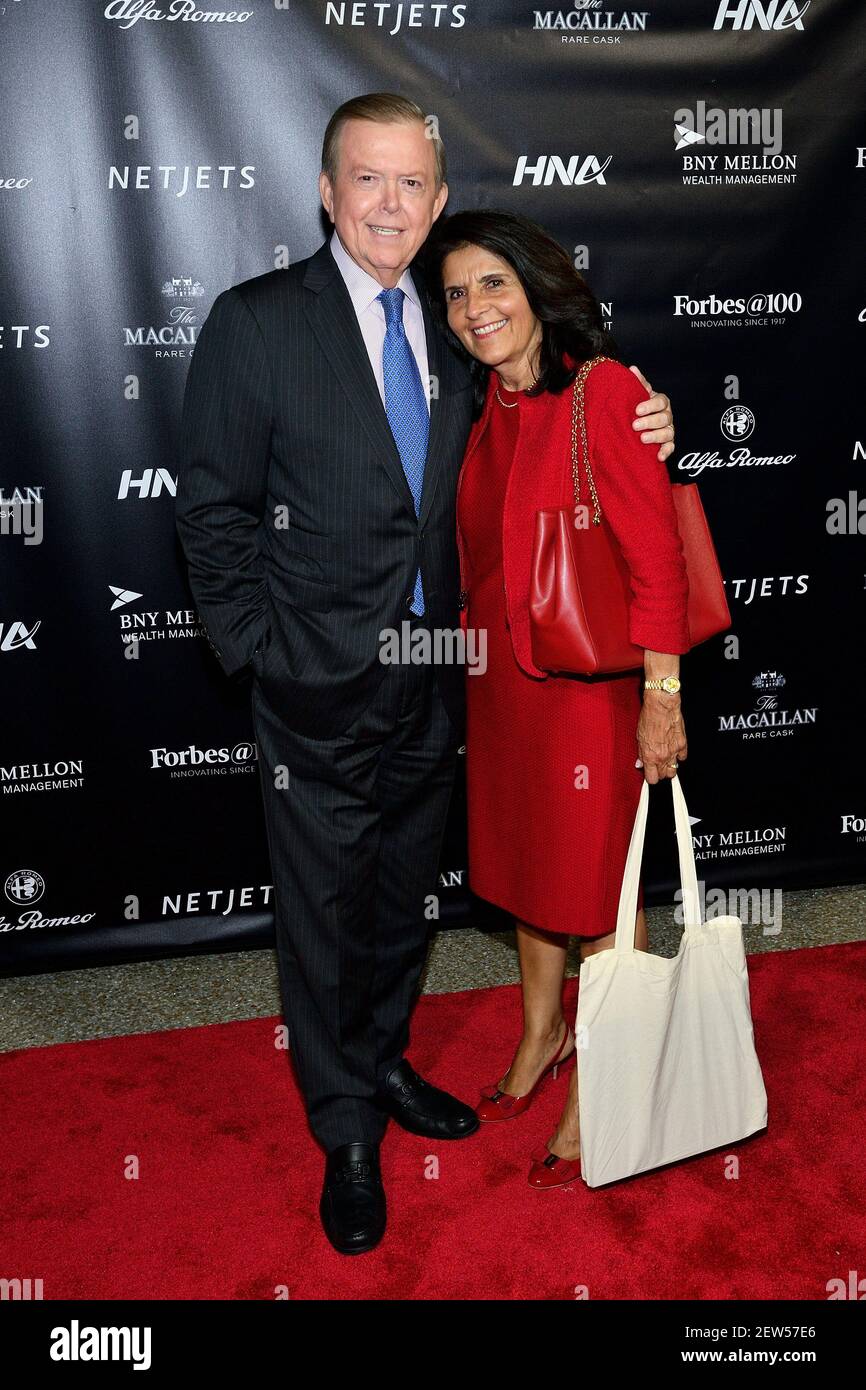 Fox TV journalist Lou Dobbs and wife Debi Segura attend the Forbes