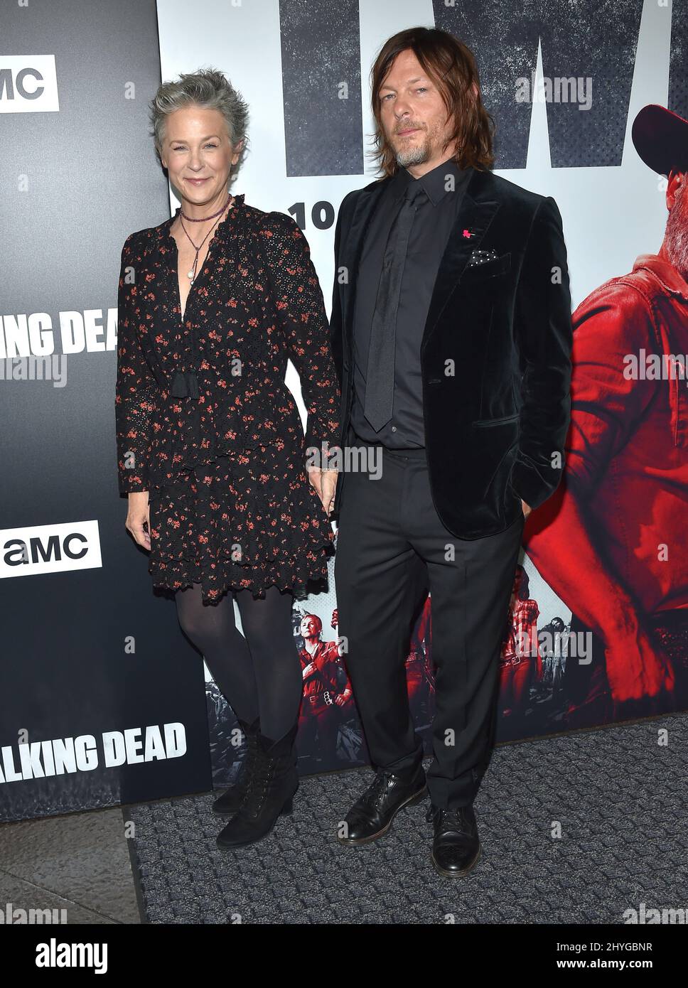 Melissa McBride and Norman Reedus arriving to the 'The Walking Dead