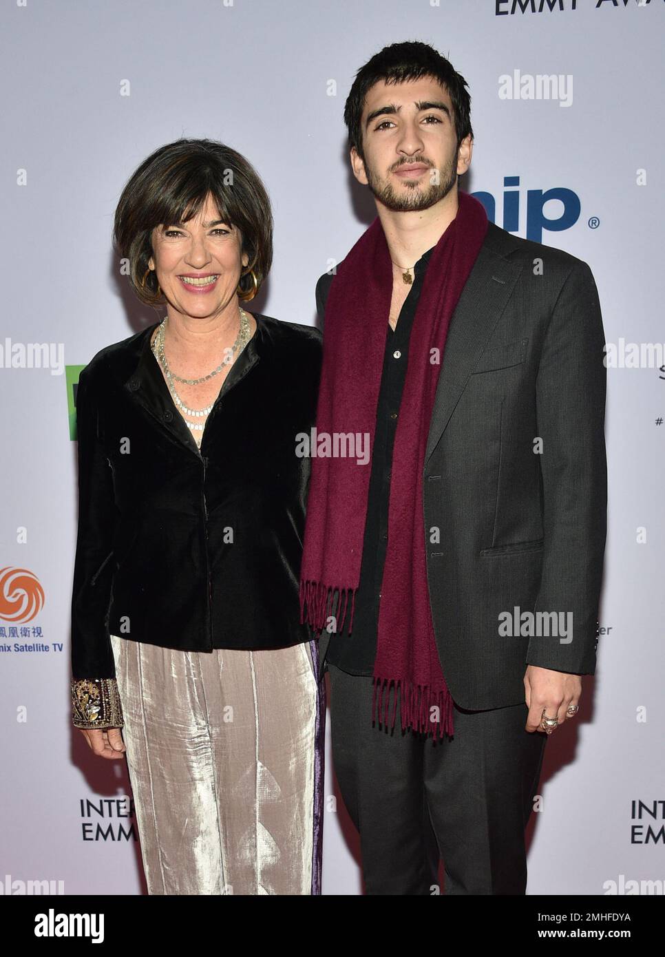 Christiane Amanpour, left, and her son Darius John Rubin arrive at the