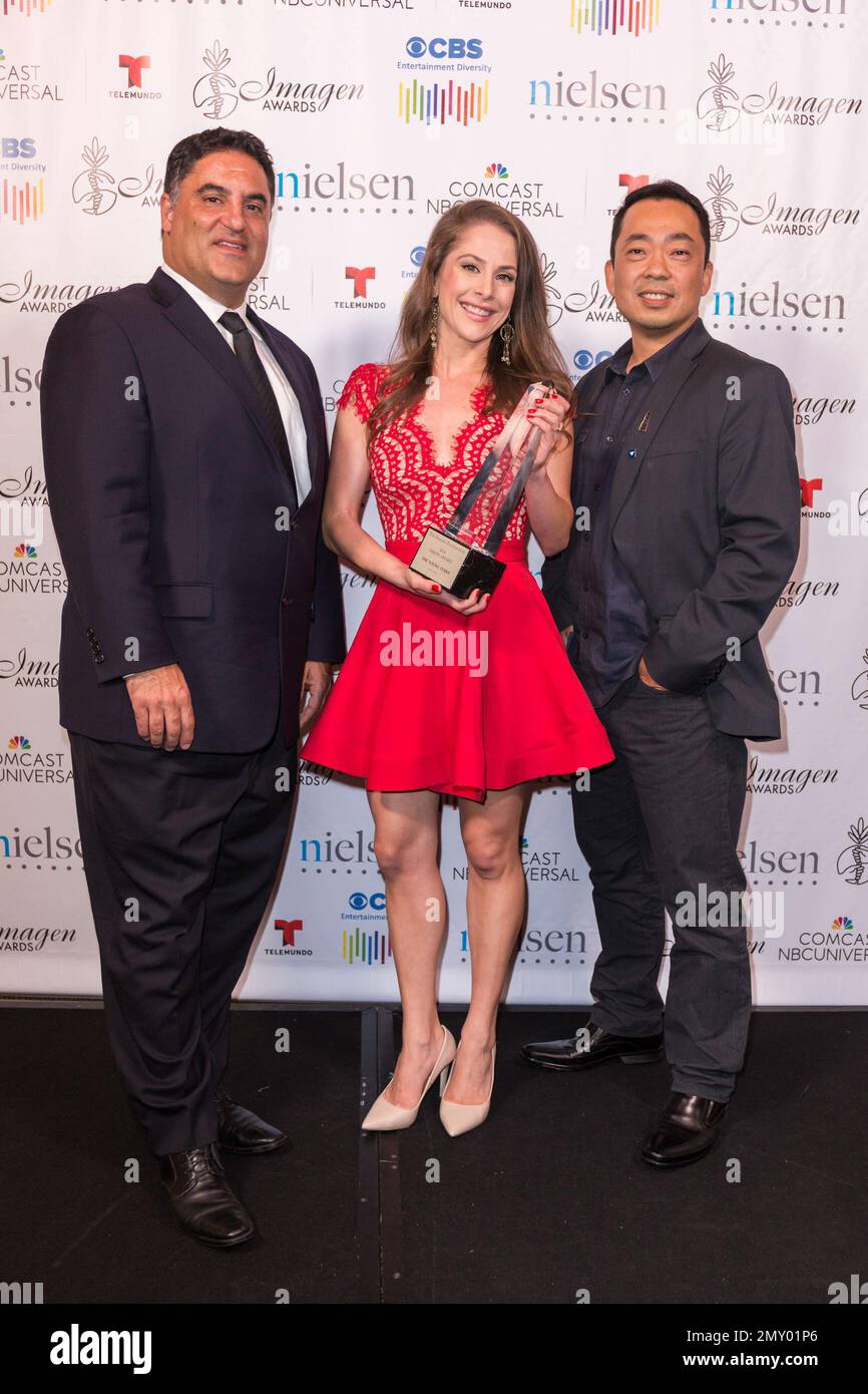 Cenk Uygur, left, Ana Kasparian, and Steve Oh pose with the 2016 Vision