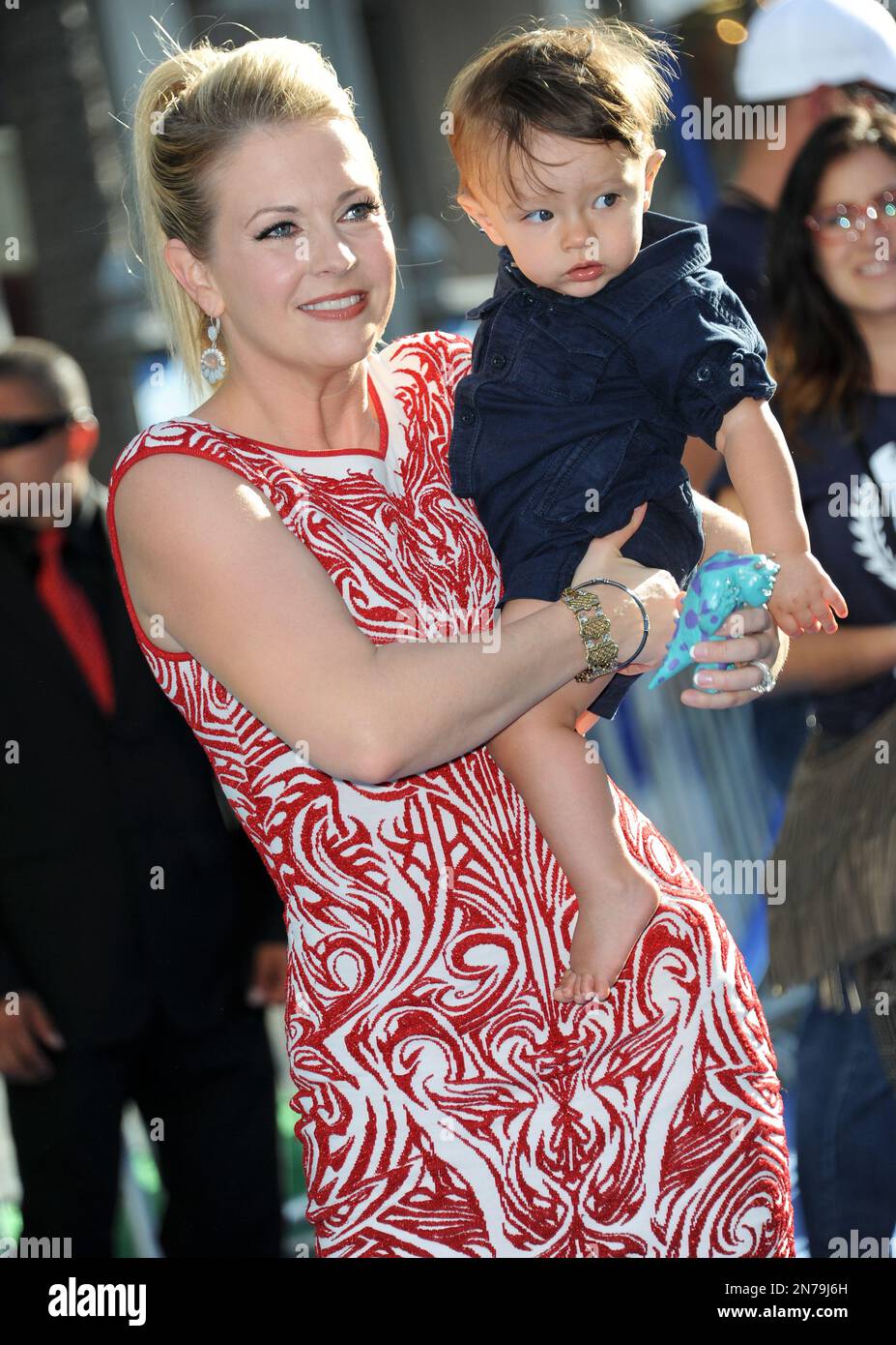 Melissa Joan Hart, left, and Tucker McFadden Wilkerson arrive at the LA