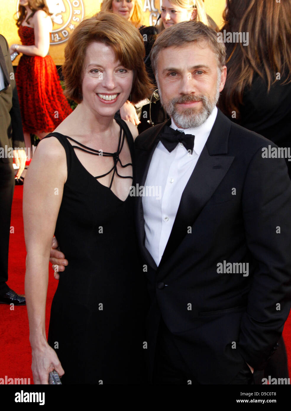 Austrian actor Christoph Waltz (R) and his partner Judith Holste (L