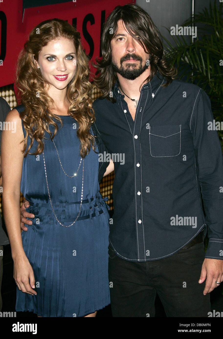 Dave Grohl from the band 'Foo Fighters' and his wife Jordyn Blum Stock
