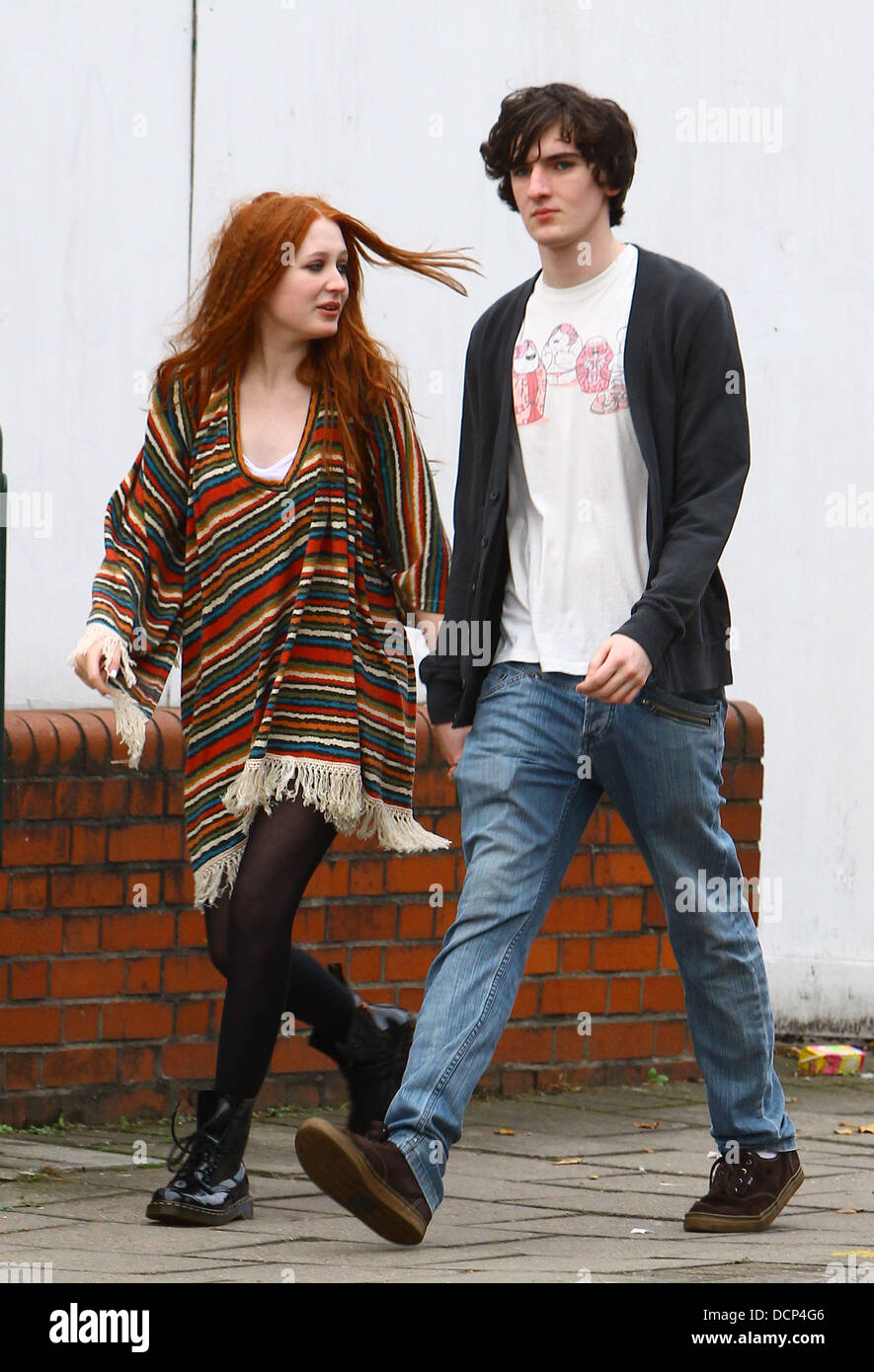 Devlin arrives at 'The X Factor' studios with her boyfriend