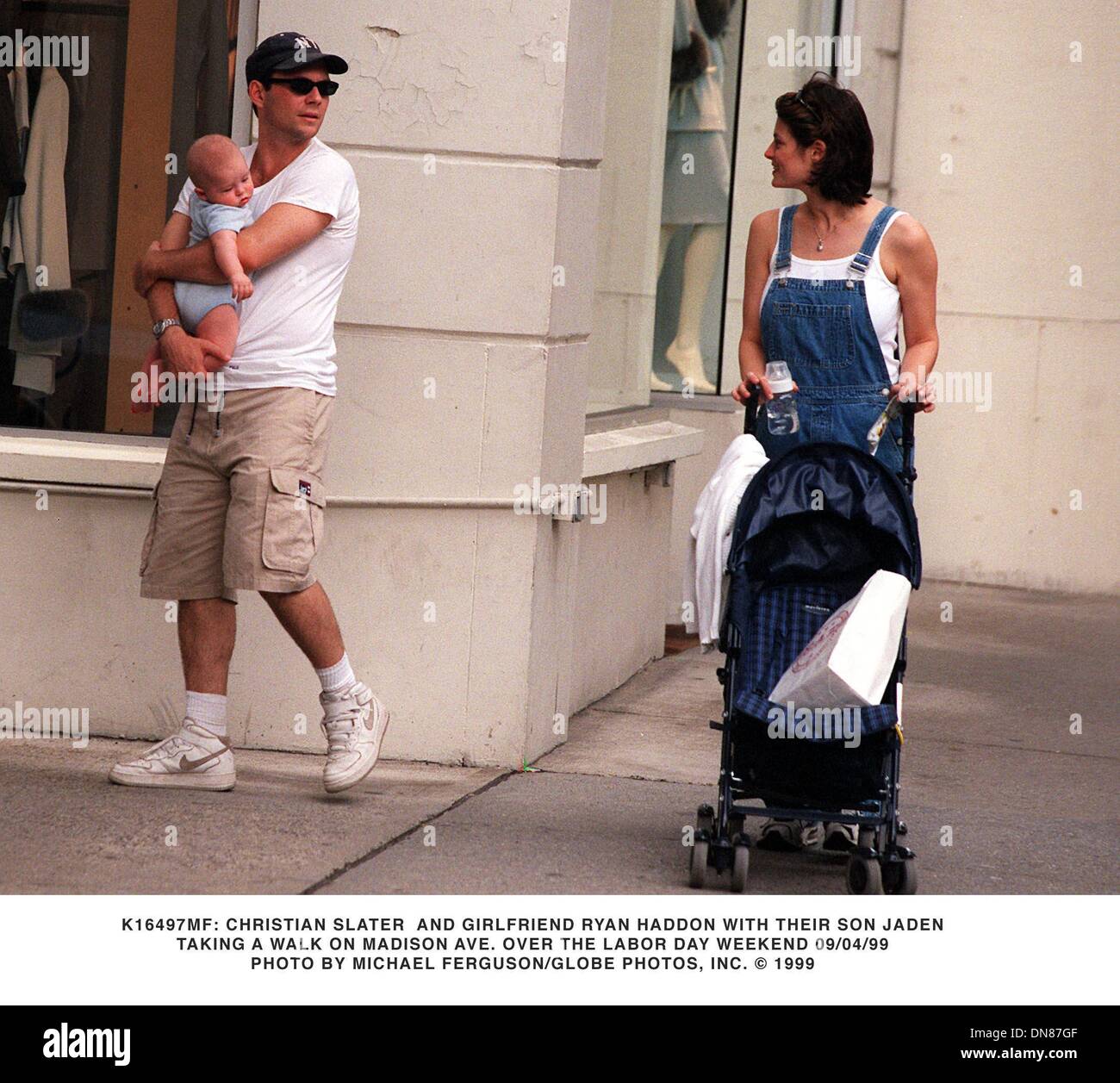 Sept. 4, 1999 K16497MF CHRISTIAN SLATER AND GIRLFRIEND RYAN HADDON