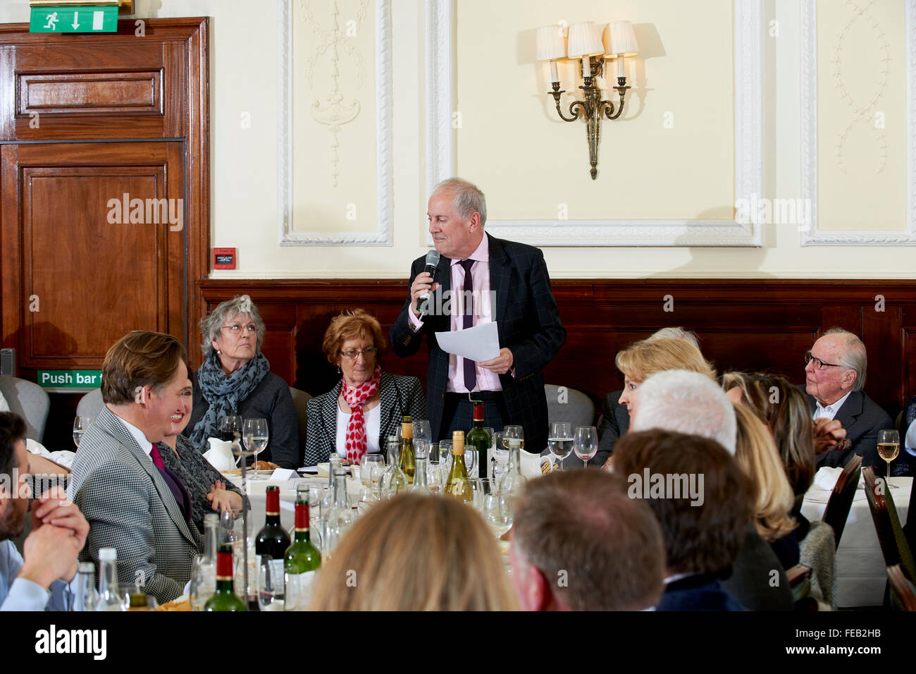 Giles Brandreth speaking at the Oldie of the Year Awards 2016 Stock