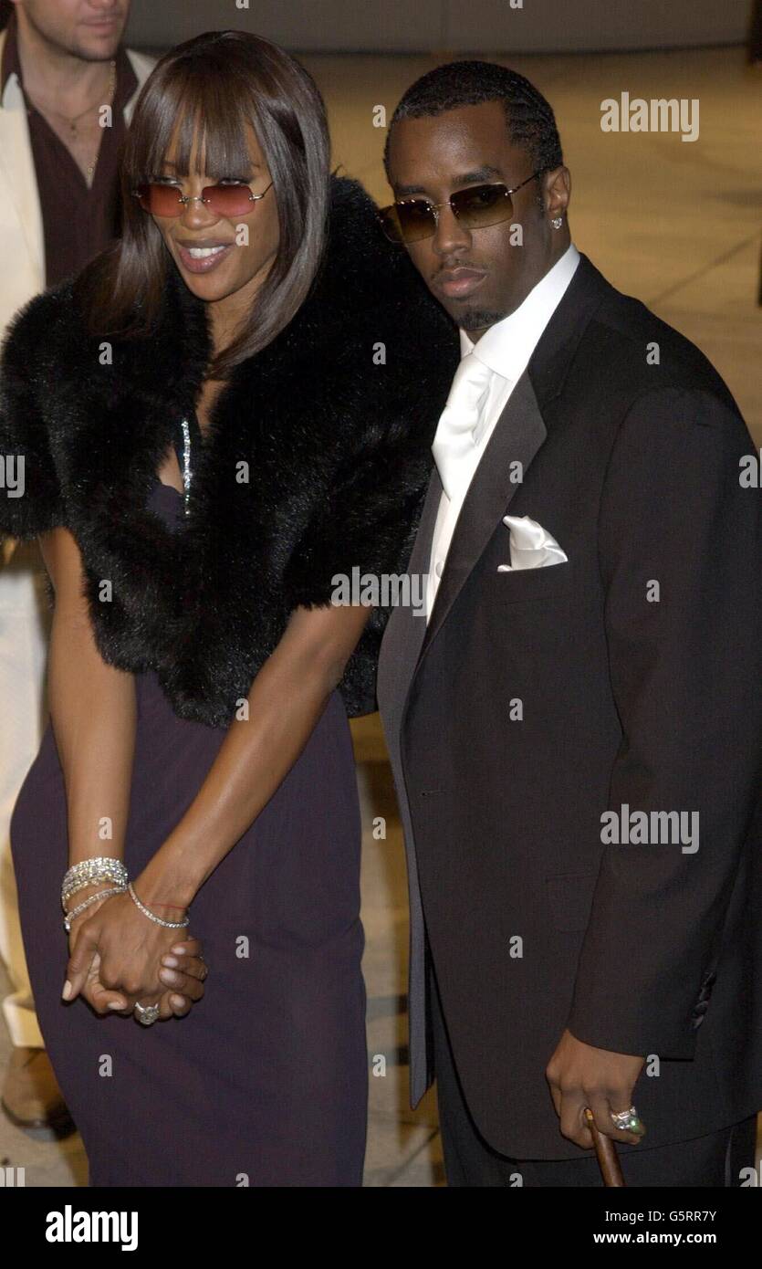 Naomi Campbell and rapper P Diddy leaving the Vanity Fair post Oscars party held at the Morton's