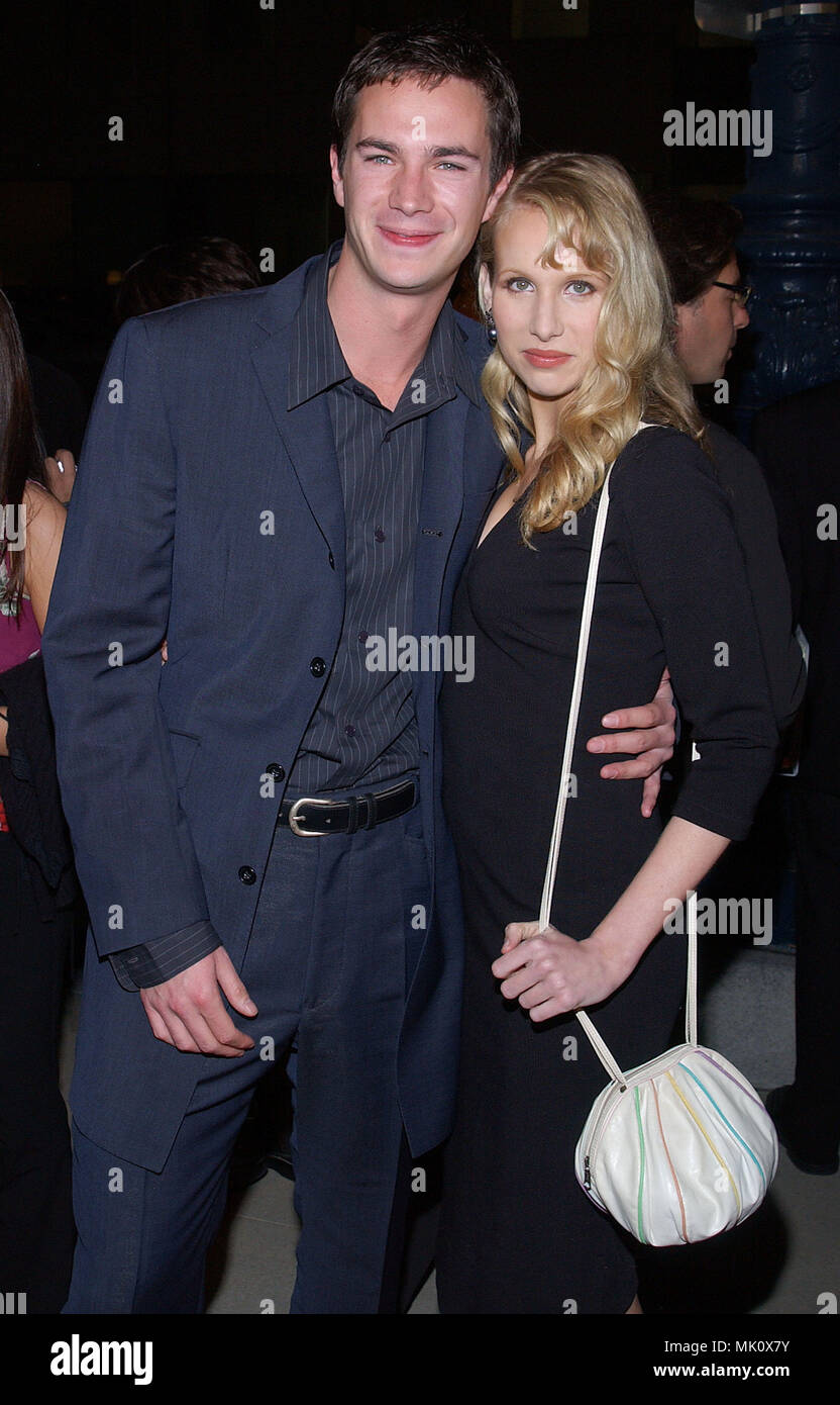 James D'Arcy and wife Lycy Punch arriving at the " Master & Commander