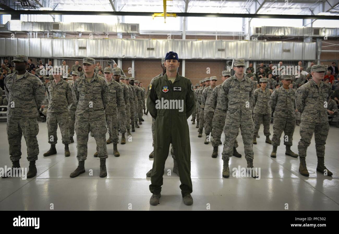 Col. Erick Gilbert, 57th Wing vice commander, stands with the formation