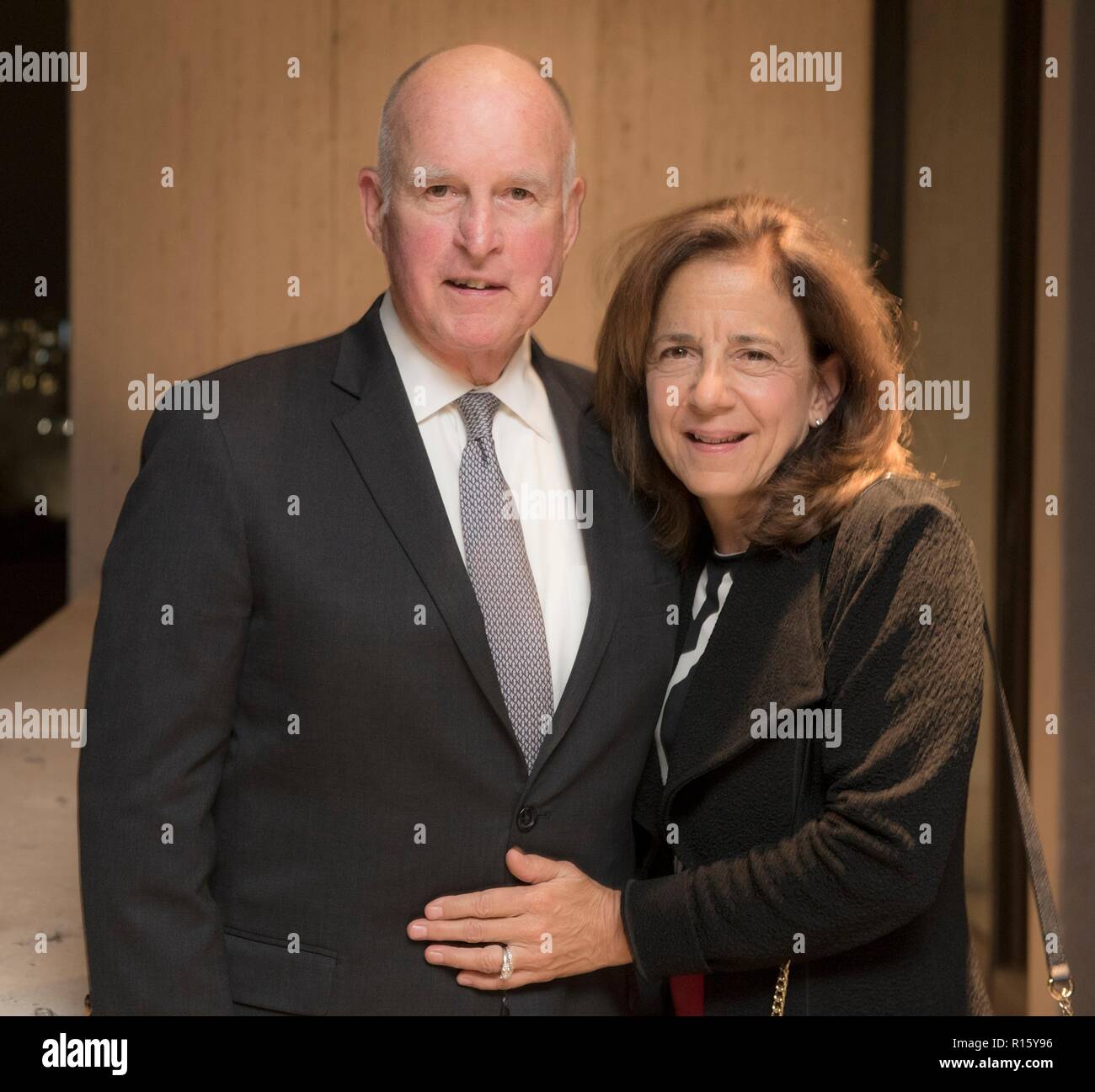 California Governor Jerry Brown and his wife Anne Gust Brown at the LBJ