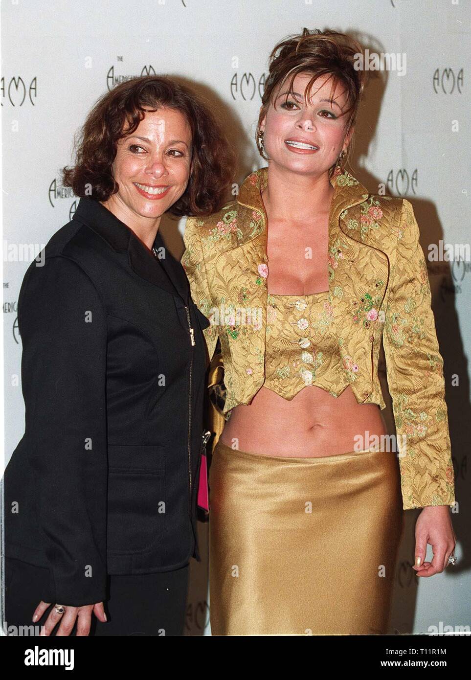 LOS ANGELES, CA. February 02, 1997 Pop star Paula Abdul (right