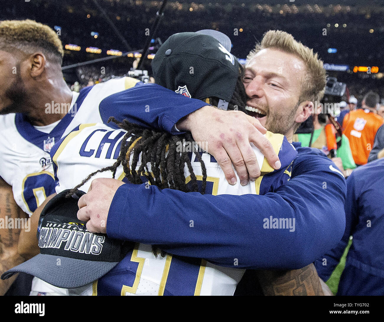 Los Angeles Rams defensive back Marqui Christian (41) celebrates with