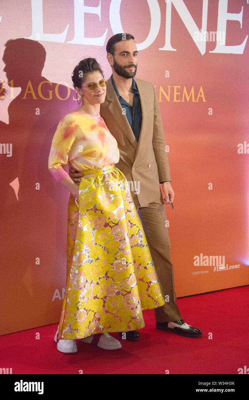 Roma, Photocall del film Il Re Leone Pictured Marco Mengoni, Elisa