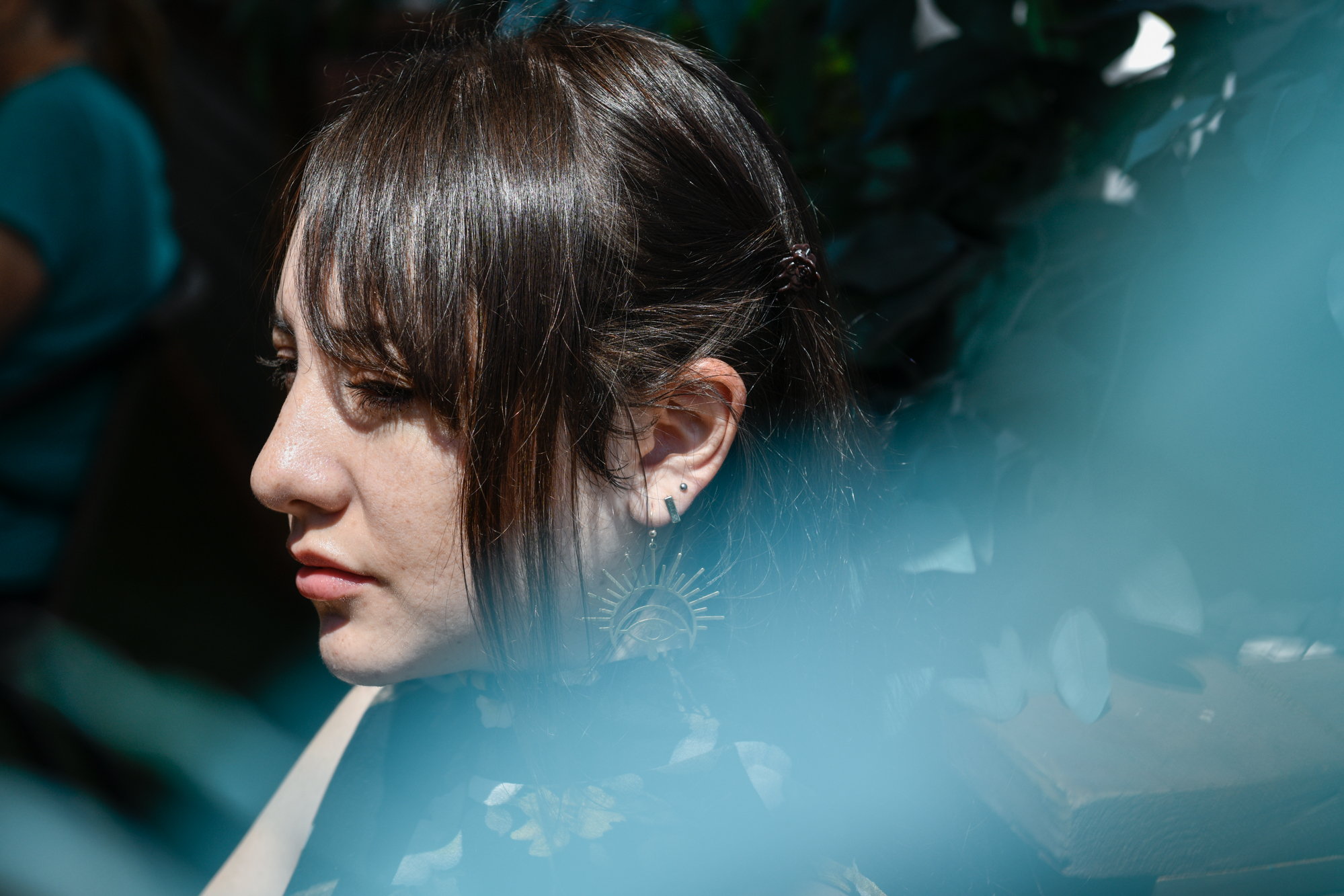 Sofia Limon, a declared liberal, poses for a portrait in Lake Balboa, on August 9, 2021. "I think it's very important to vote, I have always voted," Limon, who is likely not going to vote on the upcoming recall election, said. "This is more of a waste of time." Photo by Pablo Unzueta for CalMatters