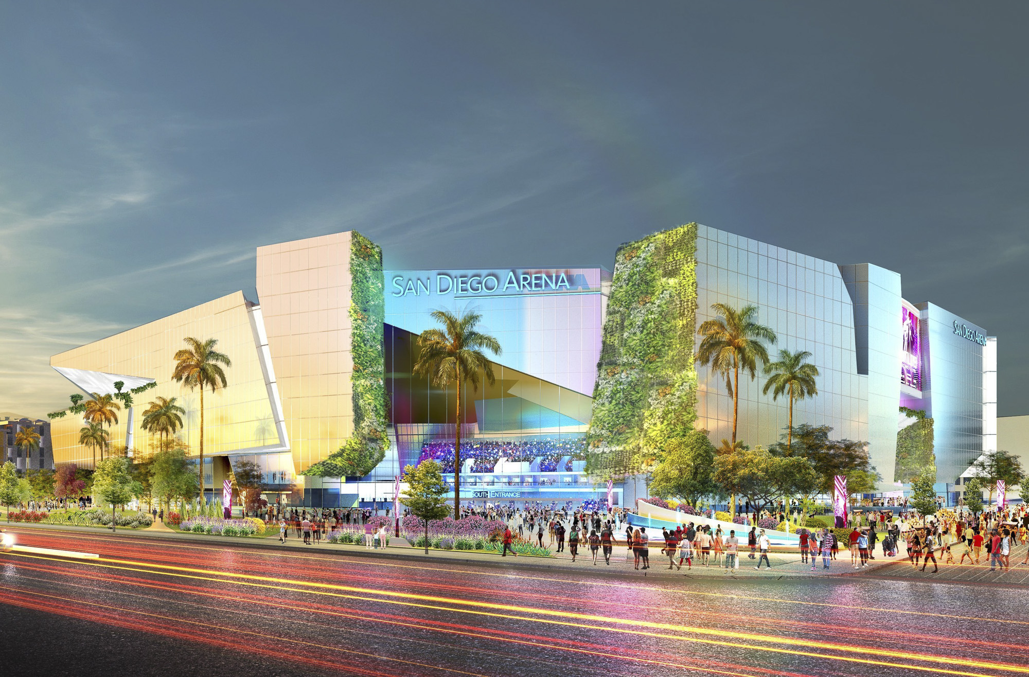 Artistic rendering of the San Diego Arena. Image via Brookfield Properties press release 