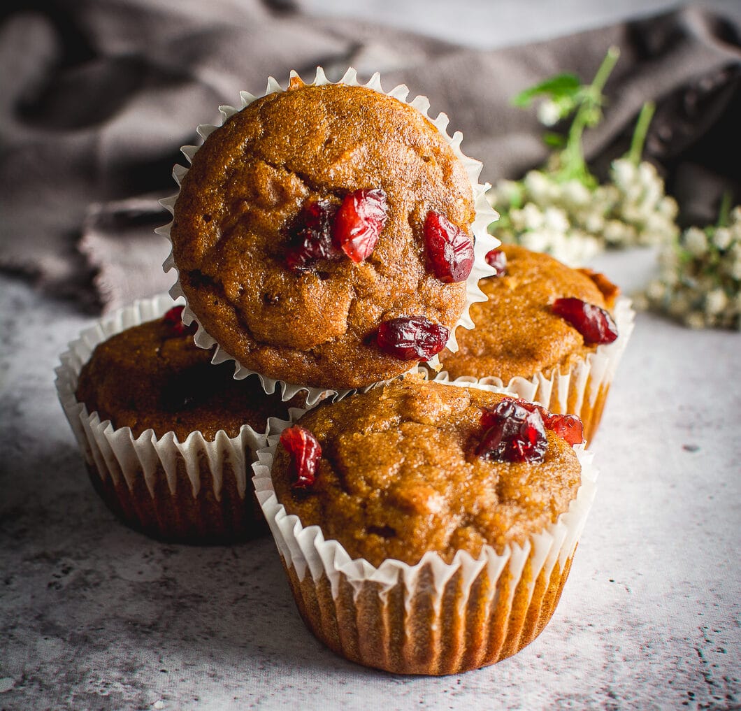 Healthy Grain-Free Cranberry Pumpkin Spice Muffins