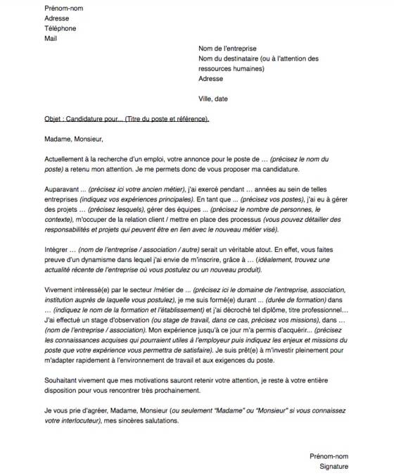 Lettre de motivation pour une reconversion Capital.fr