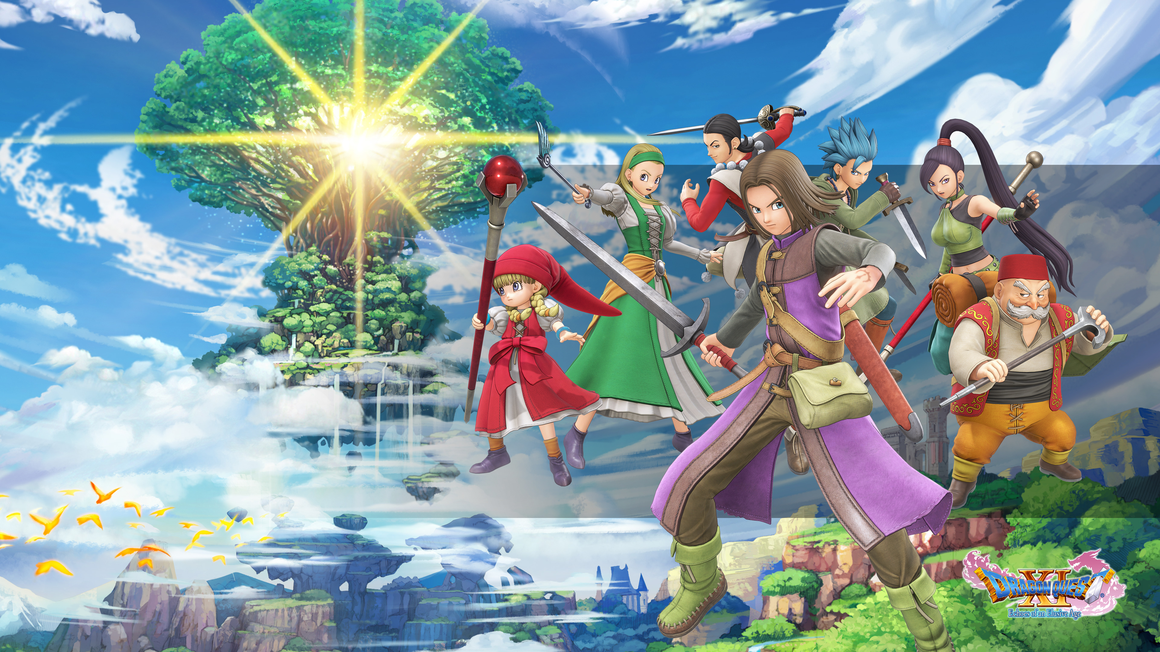 Dragon Quest XI Characters Wallpaper Cat with Monocle