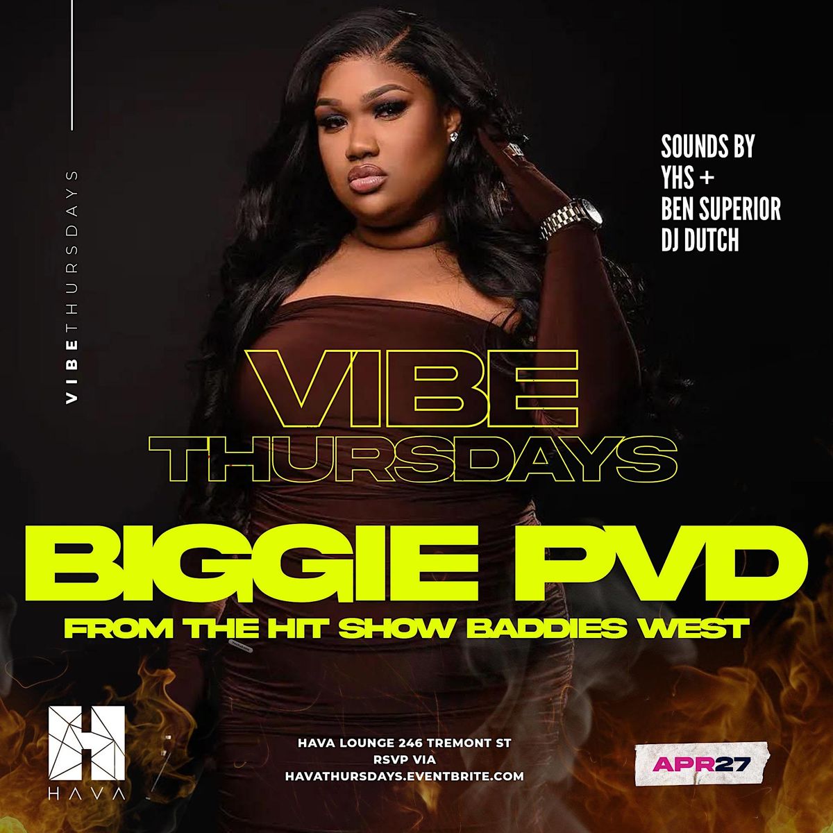 BIGGIE FROM BADDIES WEST HOSTS HAVA, Hava Boston, April 27