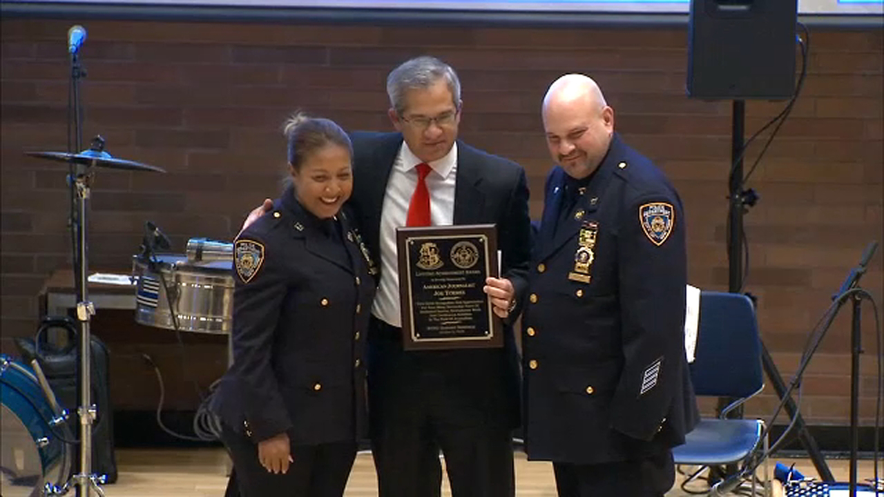 Eyewitness News anchor and reporter Joe Torres honored by NYPD Hispanic