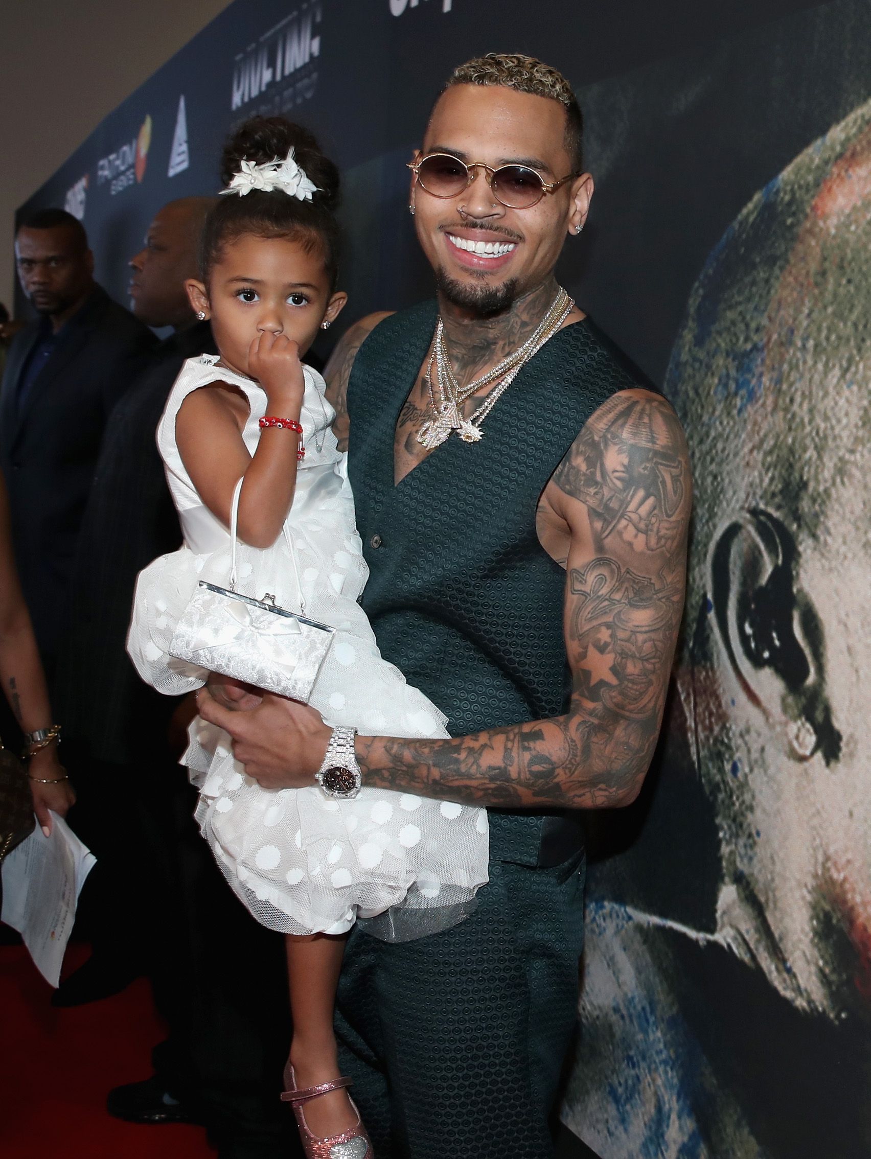 Chris Brown's Daughter Royalty Slays in Matching Turquoise Dresses with