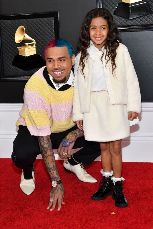 Chris Brown Was All Smiles with Daughter Royalty at the 2020 Grammys